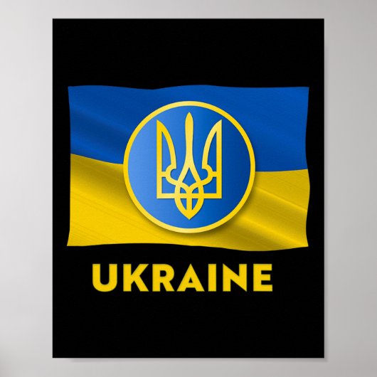 Oekraïens staats symbool - Oekraïense vlag Poster (Voorkant)