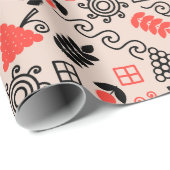 Oekraïens stijl nationaal patroon cadeaupapier (Rol Hoek)