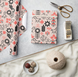 Oekraïens stijl nationaal patroon cadeaupapier