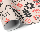 Oekraïens stijl nationaal patroon cadeaupapier (Rol Hoek)