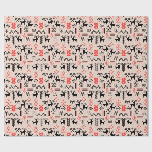 Oekraïens stijl nationaal patroon cadeaupapier (Vlak)