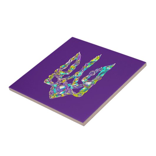 Oekraïens symbool afgeknipt tegeltje (Zijkant)