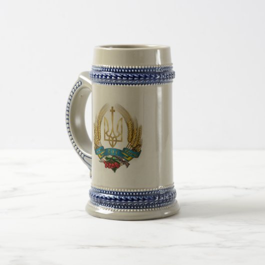 Oekraïens symbool Beer Stein Bierpul (Voorkant links)
