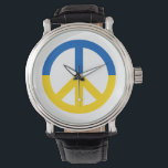Oekraïens symbool voor blauw geel vlaggensymbool horloge<br><div class="desc">Vrede voor Oekraïne 💙 💛</div>