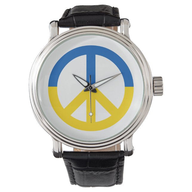 Oekraïens symbool voor blauw geel vlaggensymbool horloge (Voorkant)