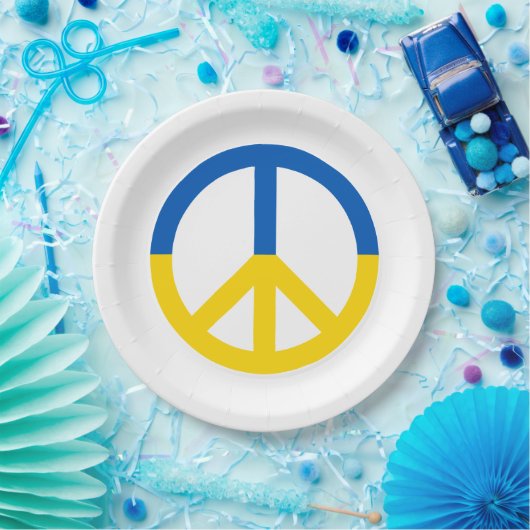 Oekraïens symbool voor blauw geel vlaggensymbool papieren bordje (Feest)