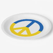 Oekraïens symbool voor blauw geel vlaggensymbool papieren bordje (Gekanteld)