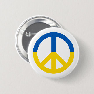 Oekraïens symbool voor blauw geel vlaggensymbool ronde button 5,7 cm