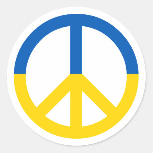 Oekraïens symbool voor blauw geel vlaggensymbool ronde sticker