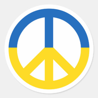 Oekraïens symbool voor blauw geel vlaggensymbool ronde sticker