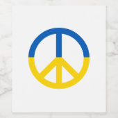 Oekraïens symbool voor blauw geel vlaggensymbool wijn etiket (Enkel label)