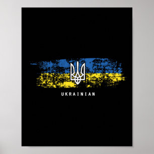 Oekraïens T-shirt Tryzub Oekraïense vlag Militaire Poster