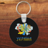 Oekraïens Trident Love Ukraine Flag Tryzub Graphi Sleutelhanger (Voorkant)