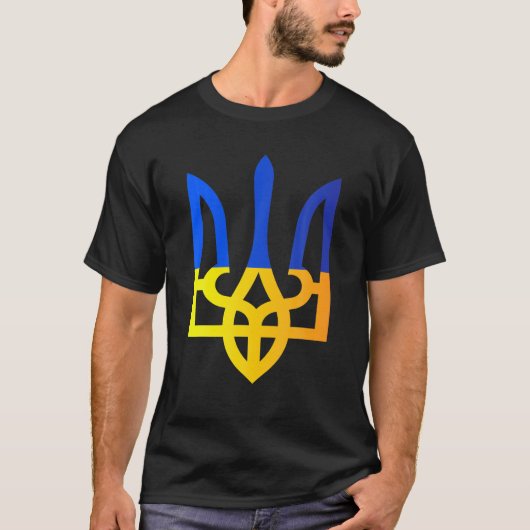 Oekraïens Trident Nationaal Symbool Oekraïense vla T-shirt (Voorkant)