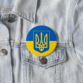 Oekraïens Trident Ronde Button 7,6 Cm (In situ)