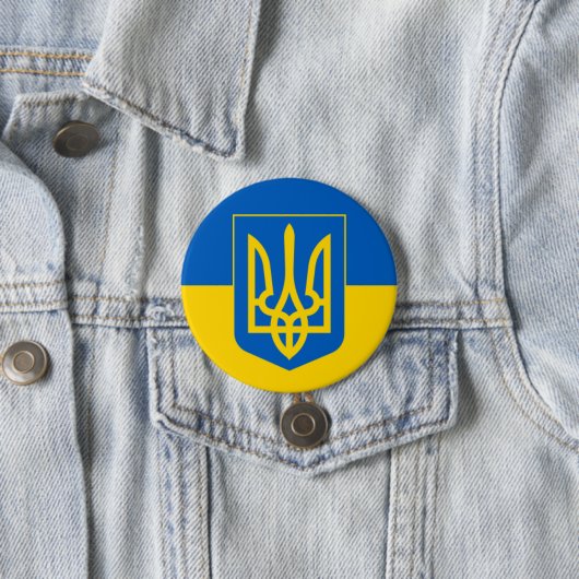 Oekraïens Trident Ronde Button 7,6 Cm (In situ)