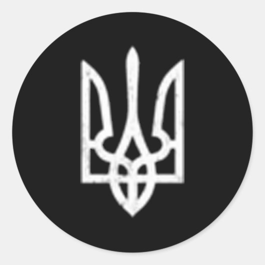Oekraïens Tryzub-symbool Oekraïens Trident Ronde Sticker (Voorkant)