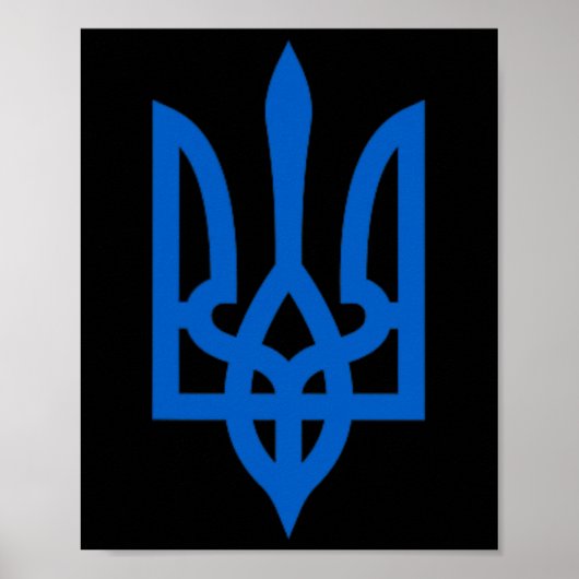 Oekraïens Tryzub-symbool op het hart Poster (Voorkant)
