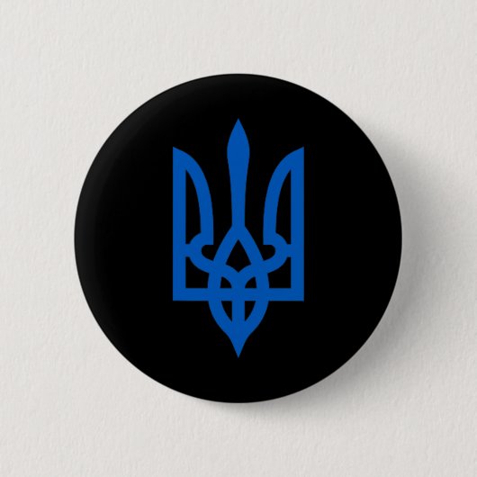 Oekraïens Tryzub-symbool op het hart Ronde Button 5,7 Cm (Voorkant)