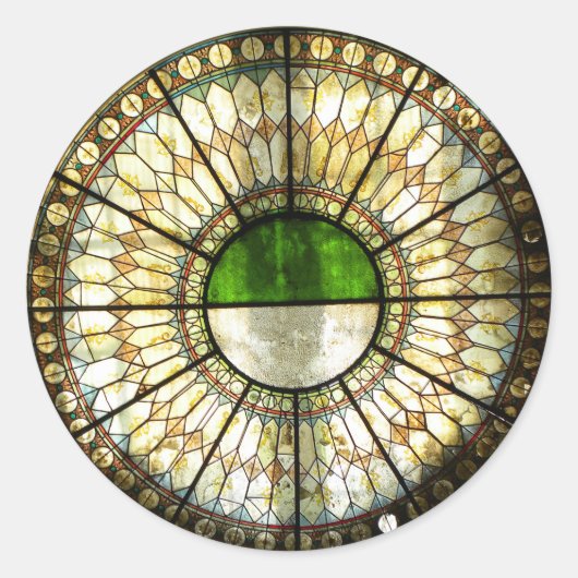 Oekraïens venster ronde sticker (Voorkant)