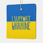 Oekraïens vlaggeel blauw steunbalkembleem keramisch ornament (Links)