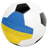 Oekraïens vlaggenblauw - geel bicolor - patriottis voetbal (Drie kwart)