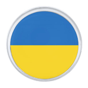 Oekraïens vlaggenblauw - geel Oekraïens patriottis Verzilverde Reverspeld