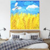 Oekraïens vlaggenlandschap canvas afdruk (Insitu (Slaapkamer))