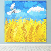 Oekraïens vlaggenlandschap canvas afdruk (Insitu (Houten vloer))