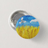 Oekraïens vlaggenlandschap ronde button 3,2 cm (Voorkant /achterkant)