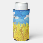 Oekraïens vlaggenlandschap seltzer blikjeskoeler (Seltzer Achterkant)