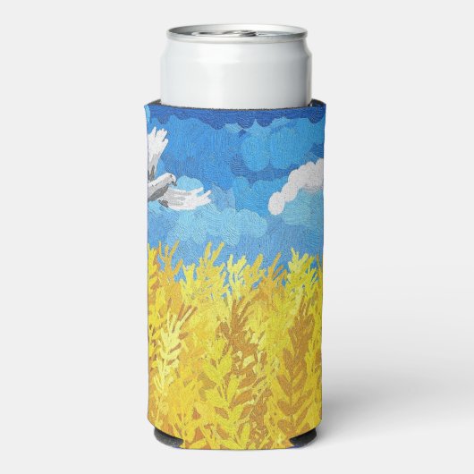 Oekraïens vlaggenlandschap seltzer blikjeskoeler (Seltzer Achterkant)