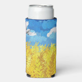 Oekraïens vlaggenlandschap seltzer blikjeskoeler (Seltzer Voorkant)