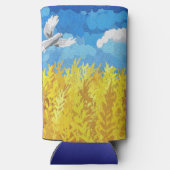 Oekraïens vlaggenlandschap seltzer blikjeskoeler (Achterkant)