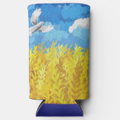 Oekraïens vlaggenlandschap seltzer blikjeskoeler (Voorkant)