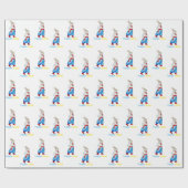 Oekraïens volkskostuum waterverf gestileerd konijn cadeaupapier (Vlak)