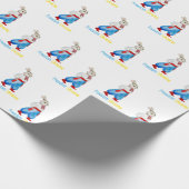 Oekraïens volkskostuum waterverf gestileerd konijn cadeaupapier (Hoek)