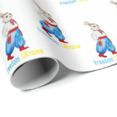 Oekraïens volkskostuum waterverf gestileerd konijn cadeaupapier (Rol Hoek)