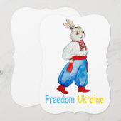 Oekraïens volkskostuum waterverf gestileerd konijn kaart (Voorkant / Achterkant)