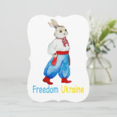 Oekraïens volkskostuum waterverf gestileerd konijn kaart (Staand voorkant)