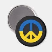 Oekraïens vredesbord op zwarte achtergrond magneet (Voorkant / Achterkant)