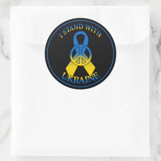 Oekraïens vredeslint ronde sticker (Tas)