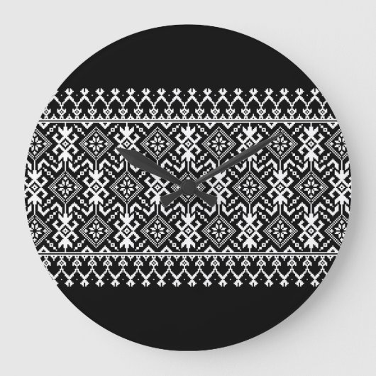 Oekraïens Vyshyvanka: Etnisch Ornament fusie Grote Klok (Voorkant)