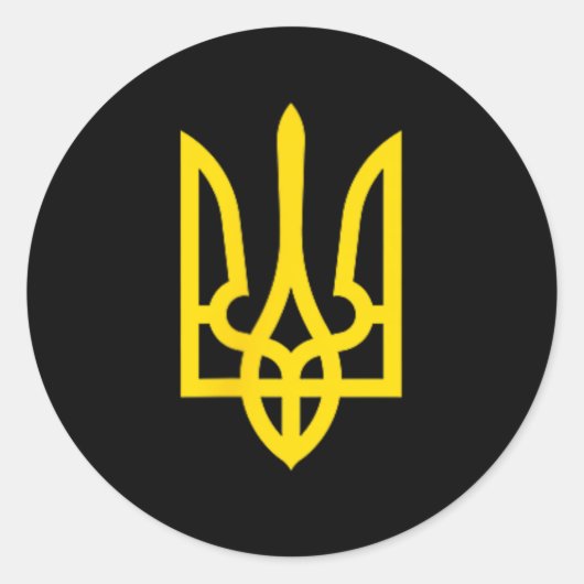 Oekraïens wapen embleem ronde sticker (Voorkant)