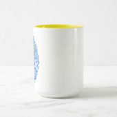 Oekraïens wapenschild op vingerafdruk achtergrond mok (Midden)