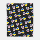 Oekraïense Amerikaanse oneindigheid Heart Oekraïne Fleece Deken (Voorkant)