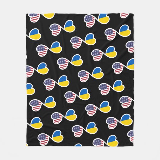 Oekraïense Amerikaanse oneindigheid Heart Oekraïne Fleece Deken (Voorkant)