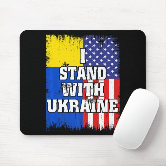 Oekraïense Amerikaanse vlag Patriottisch Muismat (Met muis)