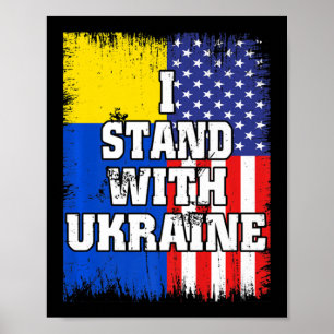 Oekraïense Amerikaanse vlag Patriottisch Poster