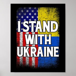  Oekraïense Amerikaanse vlag Patriottisch Poster